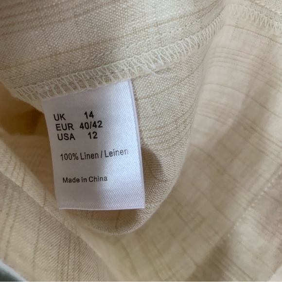 Wrap Wide Leg Drawstring Waist 100% Linen Pants Size 12 - Picture 7 of 8